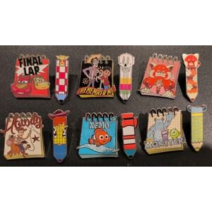 Disney Pixar Pencil & Notepad Blind Box Pin - Complete Set 6 Mystery Pins NEW
